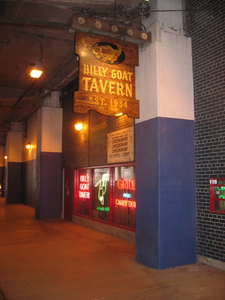 The painted Billy Goat Tavern sign at the original Michigan Avenue location